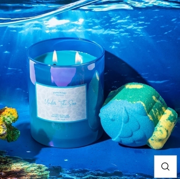FRAGRANT JEWELS Under the Sea candle and bath bomb set Little Mermaid NIB - Picture 1 of 7